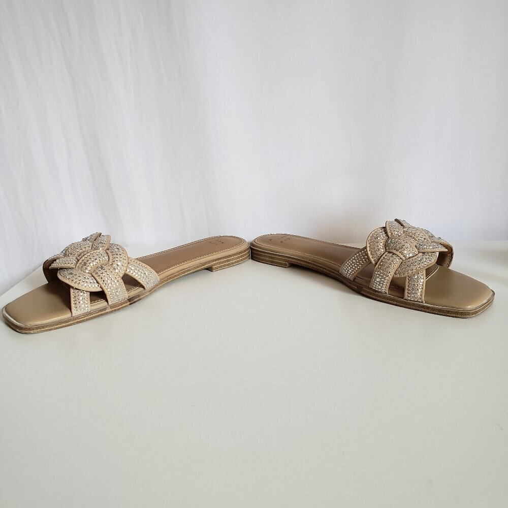 A. New Day - Slip On Tan Shoes with Rhinestones. Size 7 1/2 - Picture 4 of 8
